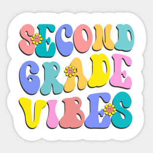 Second Grade Vibes First Day Back to School Teacher Students Sticker